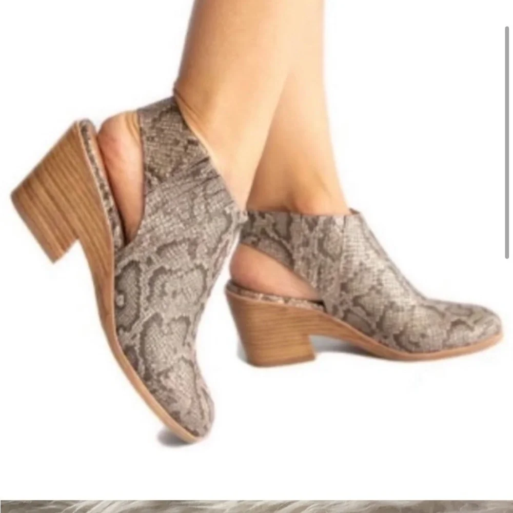 Gentle Souls Kenneth Cole Harlie Leather Slingback Snake Print Shoes NWOB Sz 7